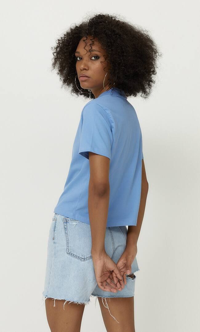 Stradivarius Cropped Basic Polo T shirt wassinico