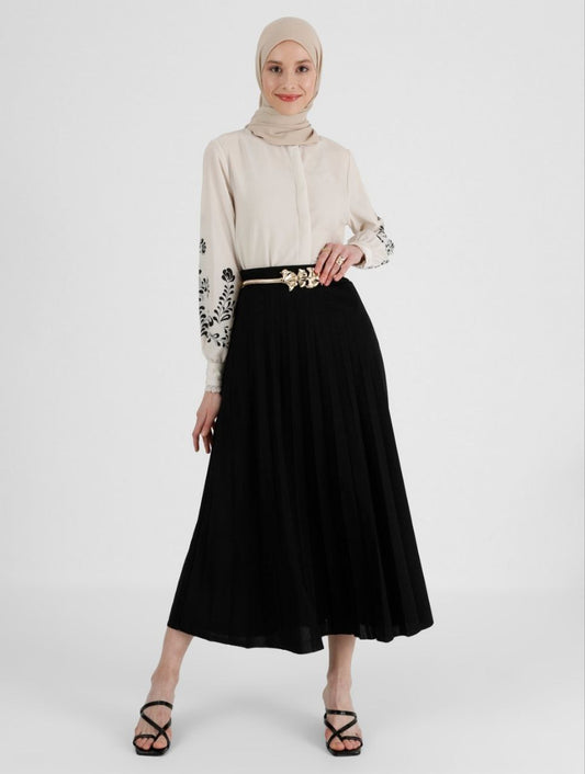 Refka Pleated Full Length 95 cm Skirt