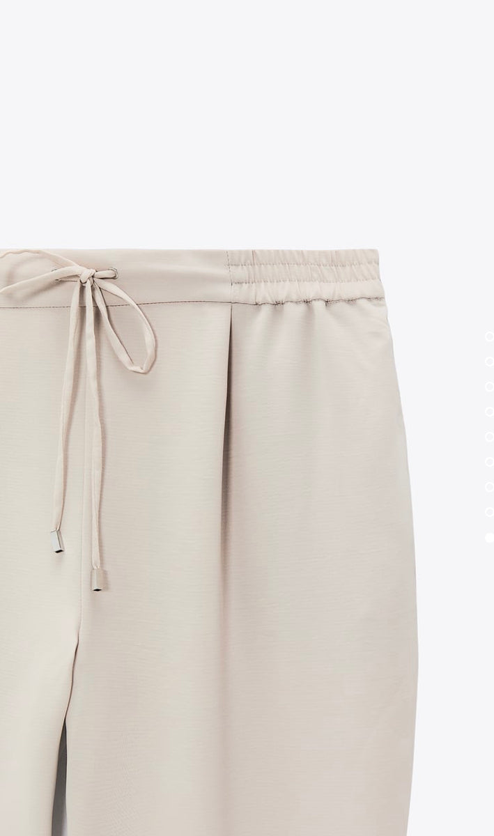 LOEWE Pyjama-Style Silk Blend Trousers in Ivory | Endource